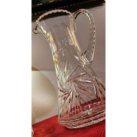 Bohemian Hand Cut Crystal 54oz Pitcher and 5 Double Old Fashioned Rocks Glasses - Picture 4 of 9